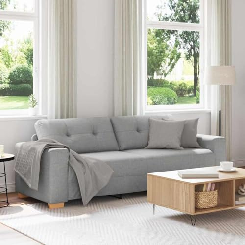 Massbinet Sofas & Couches Modern Sofa Für Wohnzimmer Stoff Wolkengrau 180 cm