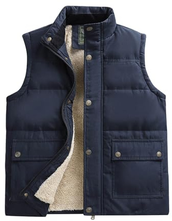 Gilet Invernale Uomo Gilet Smanicato Leggero, in Pile con Cerniera Intera E Tasche Basse Bodywarmers Impermeabile Leggero Slim Fit Jacket Gilet Uomo Taglie Forti da Esterno