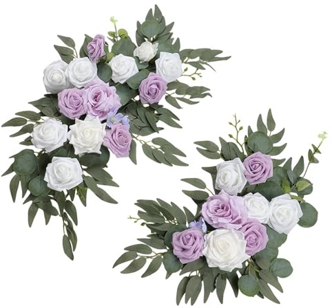 ZYMIADOU 2 pezzi fiori artificiali festoni decorativi festoni per cerimonia di nozze segno ricevimento sfondo decorazione festa decorazione
