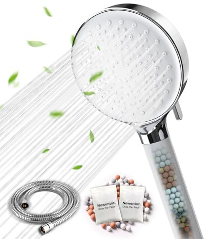 Newentor Soffione doccia e tubo flessibile con filtro