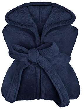 npluseins extra mjuk huva morgonrock badrock av mysig fleece – i moderna färger och olika storlekar – unisex och vadlång