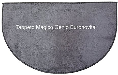 Euronovità Genio Tappeto per Ingresso Antiscivolo, Microfibra, Grigio, 74x45x2 cm