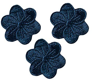 Applikationen - Kids and Hits - aufbügelbar Blumen dunkelblau 3 St