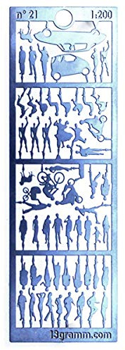 13gramm Modellbau Architekturfigur N°21 1:200, Passanten fürs Handwerk, Kinder, Fahrräder und Autos