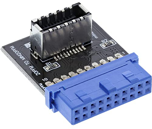 InLine 33446B USB 3.0 zu 3.1 Adapter intern | Bis 5 Gb/s, USB 3.2 Gen.1, feste Pfostenstecker-Verbindung, kompakte Bauform, saubere interne Kabelführung