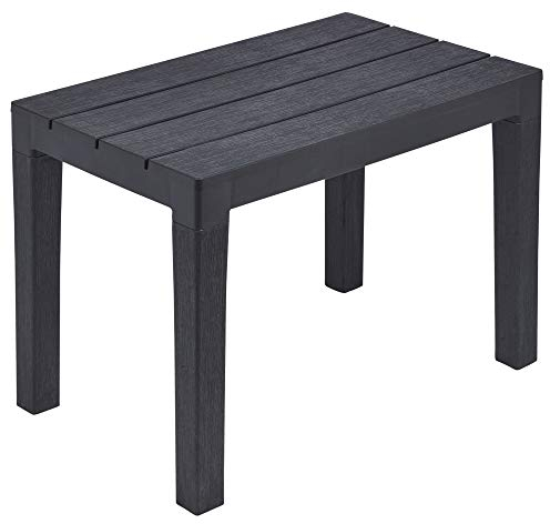 URBNLIVING Black Plastic Garden Outdoor Table/Bench Furniture - 100% Weatherproof