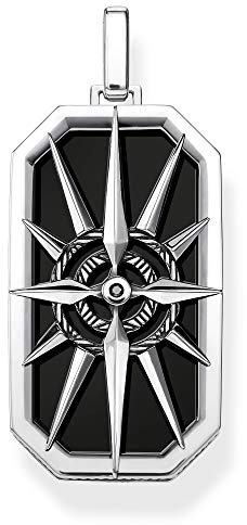 THOMAS SABO Anhänger Kompass Stern schwarz 925 Sterlingsilber, Geschwärzt