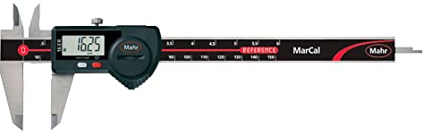 Mahr 4103019 MarCal 16 ER Digitaler Messschieber mit Reibrad, 0-200 mm Reichweite, rechteckiger Tiefenstab