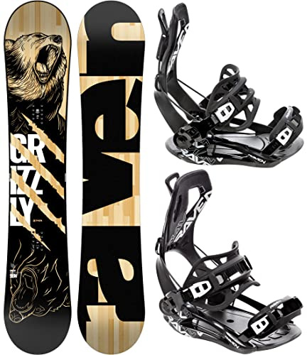 Snowboard Set: Snowboard Raven Grizzly + Bindung Raven Fastec FT360 Black (162cm Wide + FT360 Black XL)