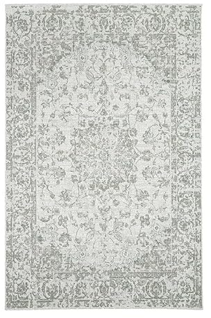 In- & Outdoor Vintage Teppich - Victoria Oriental Grün - 80x150 cm | Wetterfest - Synthetik, Polypropylen - Wohnzimmer, Balkon, Garten / Terrasse - Terrasse teppich - Outdoor rug