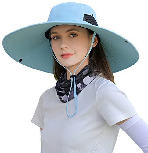 HUAMULAN 6 Women Fishing Safari Sun Hat Wide Brim Men UV Protection Hats for Summer Beach Hiking Kayaking Camping Rowing Garden