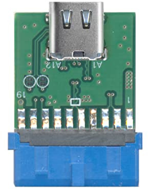 CY Adaptateur de carte mère USB 3.1 type C vers USB 3.0, en-tête 19/20 broches, 5 Gbit/s, vert