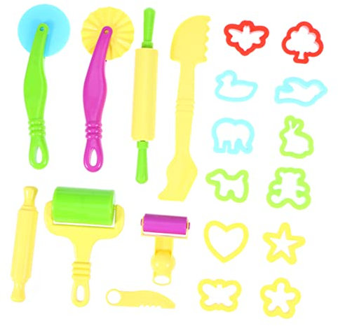 Toyvian 20pcs Clay Mold Tool Kit Molds and Tools for Boys and Girls Random Colors for Playtime and Creative Baking Activities