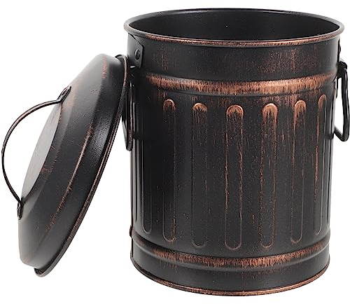 OSALADI Ascheeimer Mit Deckel Eisen-Kamineimer Grillkohleeimer Metallkohlebehälter Heißer Ascheeimer Kleiner Kohlebehälter Für Kamine Feuerstellen Zum Brennen