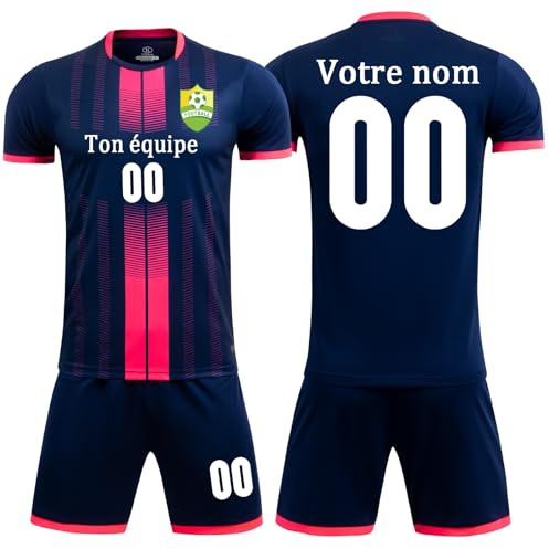 Maillot Football Personnalisé Fille Garçon Maillot Foot Personnalisable Adultes Hommes Femmes Ensemble Foot
