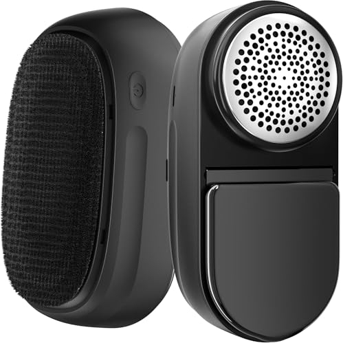 BZGG Levapelucchi Elettrico,Rasoio 2 in 1 e spazzola per pelucchi, Rimuove i Pelucchi per 2 Livelli di Potenza Regolabili, Taglia Pelucchi a 6 Lame per vari Tessuti,Nero