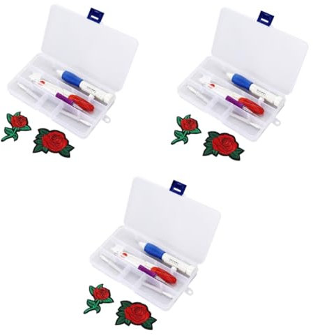 DIYEAH Bordado Aguja Magica 3 Piezas Bordado Embroidery Cuadros Pictionari Bayetas Herramienta Manualidades Para Bordar Artesanía Perforar De Bordar Aguja De Bordar Púa Colocar