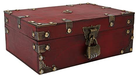 Otufan Schmuckschatulle aus Holz, Retro-Schmuckkästchen für Damen, Blumenschnitzereien, handgeschnitzt, für Holzschmuck, Andenken, Truhe, Organizer, Geschenke