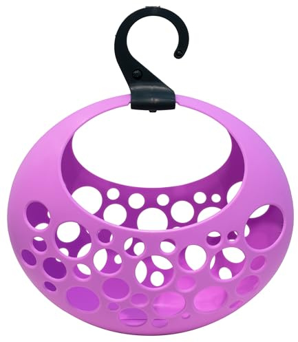 GioStyle Wäscheklammerkorb Love - Lila - Made in Italy - zum Aufhängen am Wäscheständer - 29 x 13 x 31 cm
