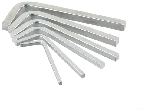 Cloudpower Juego de 6 llaves cuadradas en forma de L, adecuadas para apretar tornillos cuadrados, color plateado