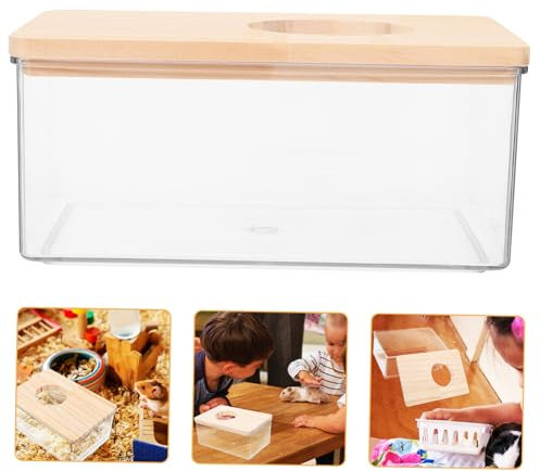 Parliky Hamster Sandbad Kasten 2 Stück Aus Transparentem Acryl Sandbadewanne Für Chinchillas Mäuse Kleintiere Haustierbad Zubehör