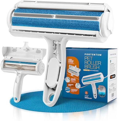 PORTENTUM Spazzola Togli Peli Animali, Spazzola per Gatti e Spazzola per cani, Peli Rimozione, Lint Rullo Riutilizzabile, Rimuovi la Pelliccia su aree fisse piace Cuccia, Divani, Tappeti