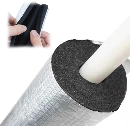 Rohrisolierung Schaumstoff für Den Außenbereich ID 22-219 mm Flexibler Isolierschlauch, Wasserleitung Isolierung, Schaumstoffschlauch, 95cm Rohrdämmung für Heißes Und Kaltes Wasser(ID 110mm （4-1/3）×