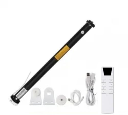 Motor de persiana enrollable inteligente WiFi recargable con batería integrada, funciona con Alexa y Google Home Voice/App Control, se adapta a tubos de 37 mm (control remoto de 9 vías + transpondedor