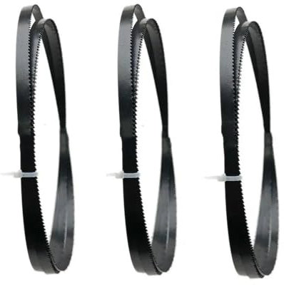 3pcs 1/4 Inch Black Bandsaw Blades, 6TPI X 6mm Band Saw Blade, Band Saw Machine Accessories For Curved Cutting Soft Metal(56 1/8 x 1/4 inch)