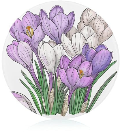 Handgezeichnetes Blumen-Schneidebrett für die Küche, rundes Muster, Schneideblock aus gehärtetem Glas, rutschfestes Glasschneidebrett, personalisierte Schneidematten für Zuhause