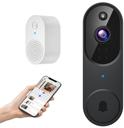 GlowPop 1080p Wireless Wi-Fi Video Doorbell Camera with AI Human Detection, Two Way Talk, Night Vision and Cloud Storage