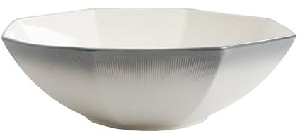 NEBE Ciotole Cucina Ciotola for zuppa in ceramica grigia, ciotola for frutta creativa, ciotola da cucina poligonale adatta for insalata, dessert, latte, cereali Scodella Colazione(S)