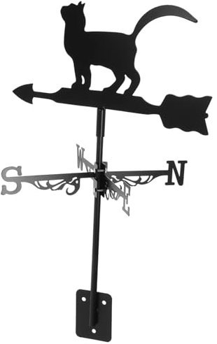 Gatuida Edelstahl Katzen-weathervane Dekorativer Wetterhahn Für Garten Und Außenbereich Windrichtungsanzeiger Für Dächer Praktische Wetterfahne Für Landwirte Und Gartenliebhaber