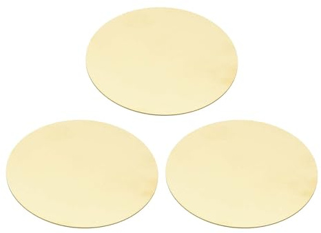 PATIKIL 3 Stück Metallstanzrohlinge, 60mm Runde Stanznamensschilder Rohlinge Metallplatte Scheibe Kreis Für Laser Gravur Stanzung Hundemarken Schlüsselanhänger, 0.8mm Dick, Messington