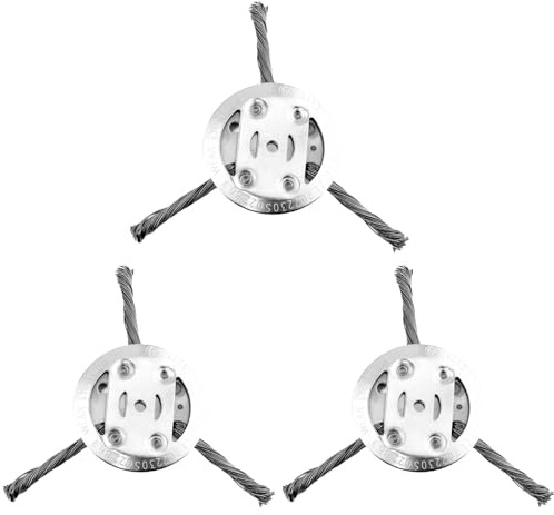 6-Zoll Unkrautbürste für Rasentrimmer, 3-Fadige Stahldraht Unkrautbürste für Freischneider elektrisch Wildkrautbürste, Akku Rasentrimmer Entfernung von Unkraut, Moos und Wildkraut (3 STK)