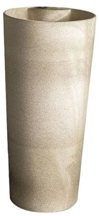 CAFIEDR Lavabo de Pedestal de cerámica para Exteriores, de una Pieza, con un Solo Orificio para Grifo, para Patio, balcón, baño, Lavabo de pie, combinación de Lavabo de(A)