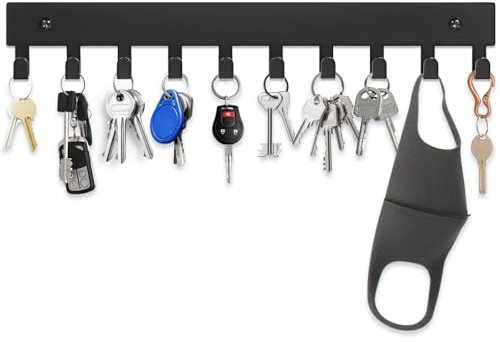 Bonsture Magnetic Key Holder for Frideg,Heavy Duty Strong Magnetic Key Hanger with 10 Hooks for Refrigerator,Magnetic Key Holder Wall Mount for Metal Surface in Entryway,Garage,Pantry,Washing Machine