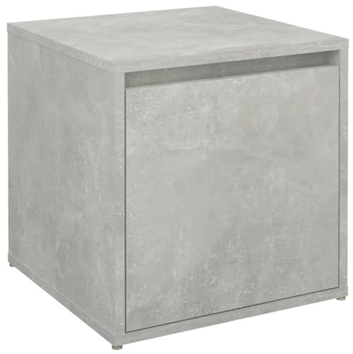 Panca ingresso con cassetto, mobile contenitore in legno multistrato 40,5x40x40 cm grigio cemento, organizzatore per riviste libri DVD, seduta per calzature, complemento d'arredo per soggiorno corrido