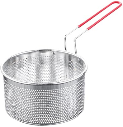 Pentola Scolapasta Metallo Cestello for frittura in acciaio inossidabile con filtro for alimenti fritti a manico lungo Cestello Friggitrice Drenare