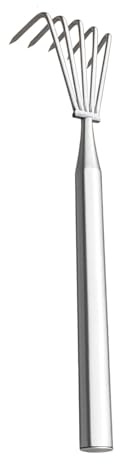 demaxiyad Rasen-Rechen | Ergonomischer Grubber gegen Rost | Metallrechen aus Metall, robust, zum Jäten, Hacken, Lockern des Bodens, im Freien, Blätter, Sträucher