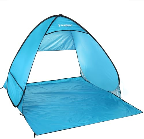 Tenda da spiaggia pop up Tenda da sole leggera automatica istantanea per esterni Protezione UV Tenda portatile resistente all'acqua per campeggio in spiaggia Pesca Poliestere 65 x