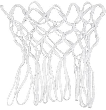 Baxnore Professioneller Basketballnetz-Ersatz, 2er-Pack, strapazierfähiges Nylon, Allwetter-Basketballnetze für Innen- und Außenplätze, Weiß