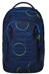Satch match plus Schulrucksack, erweiterbar auf 35 Liter, ergonomisch, mit Fronttasche Blue Tech - Dunkelblau
