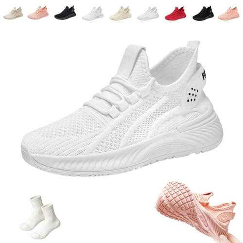 Baskets ultralégères beiges for femmes, chaussures de sport for femmes | Antidérapant, respirant, léger, polyvalent, stable et durable, doux.