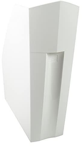 Exacompta 18013D Premium Stehsammler The Magazine für DIN A4 aus stabilem Kunststoff, ideal für die Ablage Ihre Dokumente Zeitschriftensammler Ringordner Aktenordner Office weiß