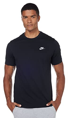 Nike M Nsw Club Tee Maglietta, Black White, M Uomo