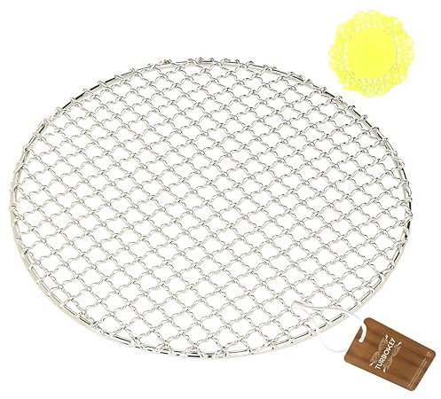 Turbokey Barbecue Grids Bacon Cooking Rack for Oven Use Dia 10.4 Inches Round Cooking Grate for Baking Round Stainless Steel Wire Cooking Racks/Carbon Baking Net/Grill/Pan Grate (265mm/10.4)