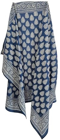 Handblock Print Sarong, Women Bikini Cover Pareo Hand Dyed Scarves Indian Handblock Print Scarves,Stole Size 44x72 Inch ss01