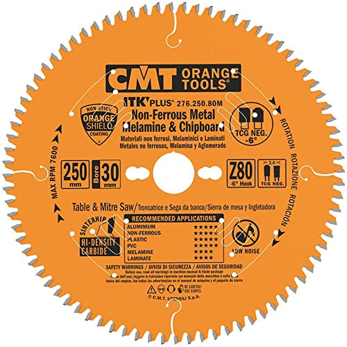 CMT-LAMA CIRCOLARE X ALLUMINIO HW 250x2.6/1.8x30 Z80 TCG NEG