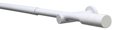 GARDINIA Gardinenstangen-Set Kreta Zylinder, Komplettstilgarnitur inkl. Befestigungsmaterial, Länge 190-340 cm, Metall, Weiß